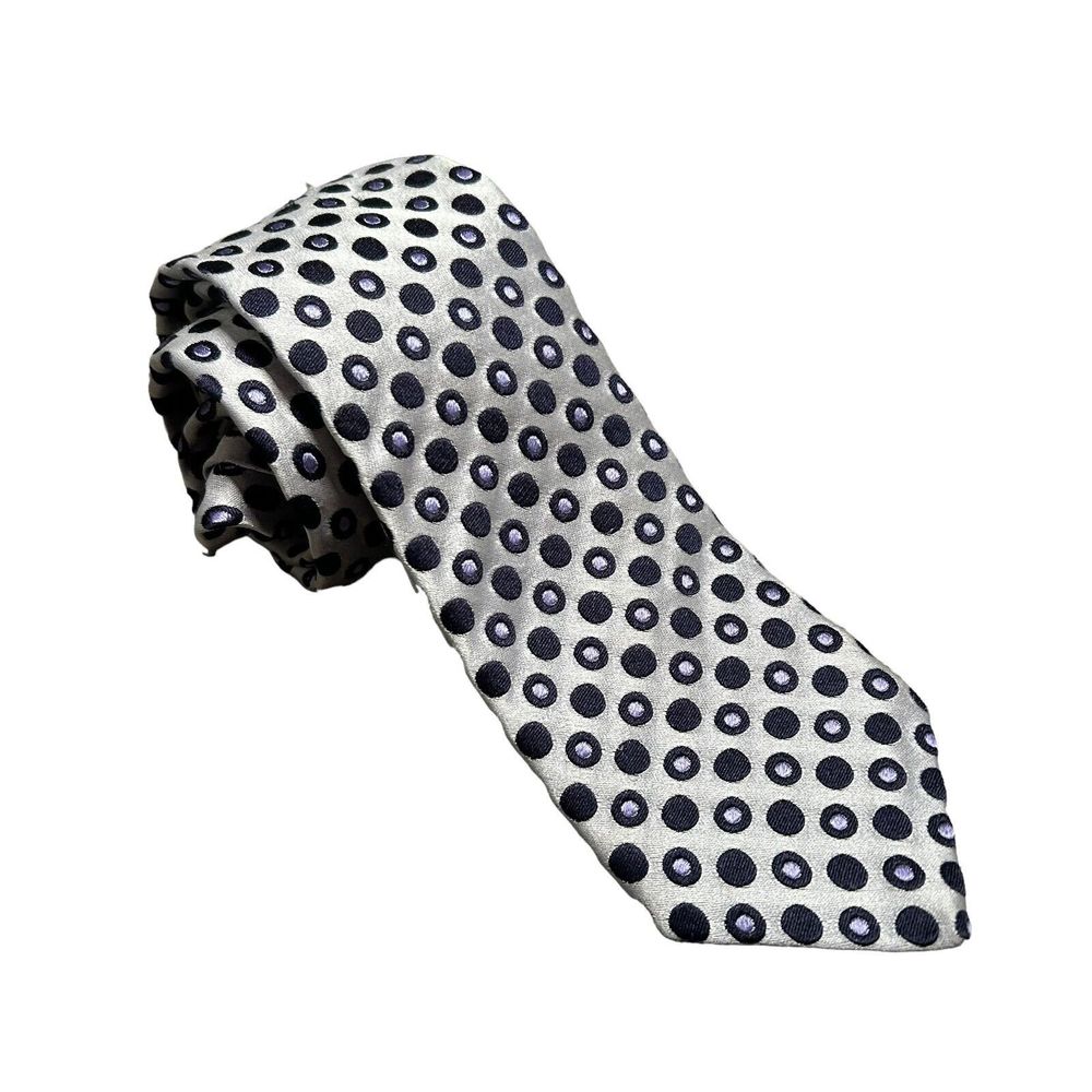 Penrose London Metallic Polka Dot Men's Silk Neck Tie Business Preppy‎ Quirky